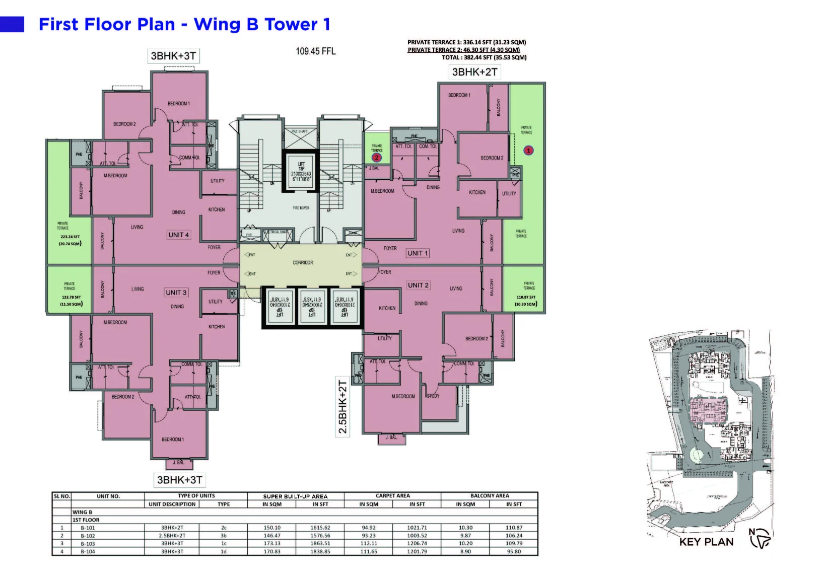 First Floor Plan - Wing B - Tower 1