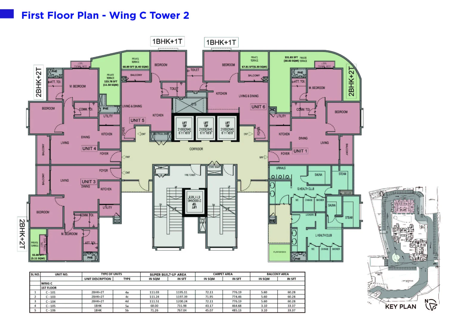 First Floor - Wing C - Tower 2