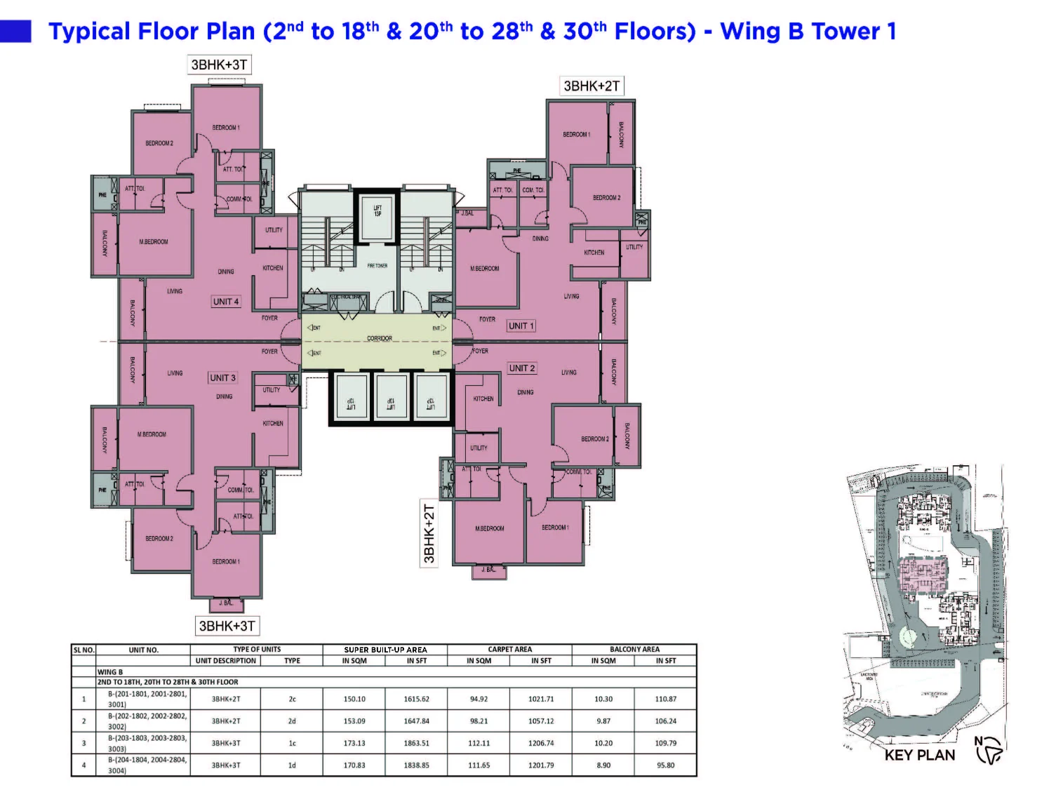 Typical Floor Plan - Wing B - Tower 1